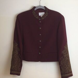 Vintage Emanul Ungaro cropped bolero style jacket / beadwork on collar/cuffs 12
